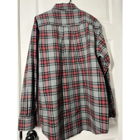ORVIS Red & Gray Plaid Mid-Weight 100% Cotton Button Front Shirt Sz Large - Picture 6 of 6